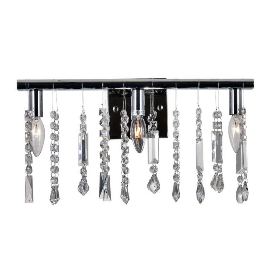 Lighting & Ceiling Fans * | Best Deal Gracewood Hollow Sanou 3-Light Wall Sconce With Chrome Finish