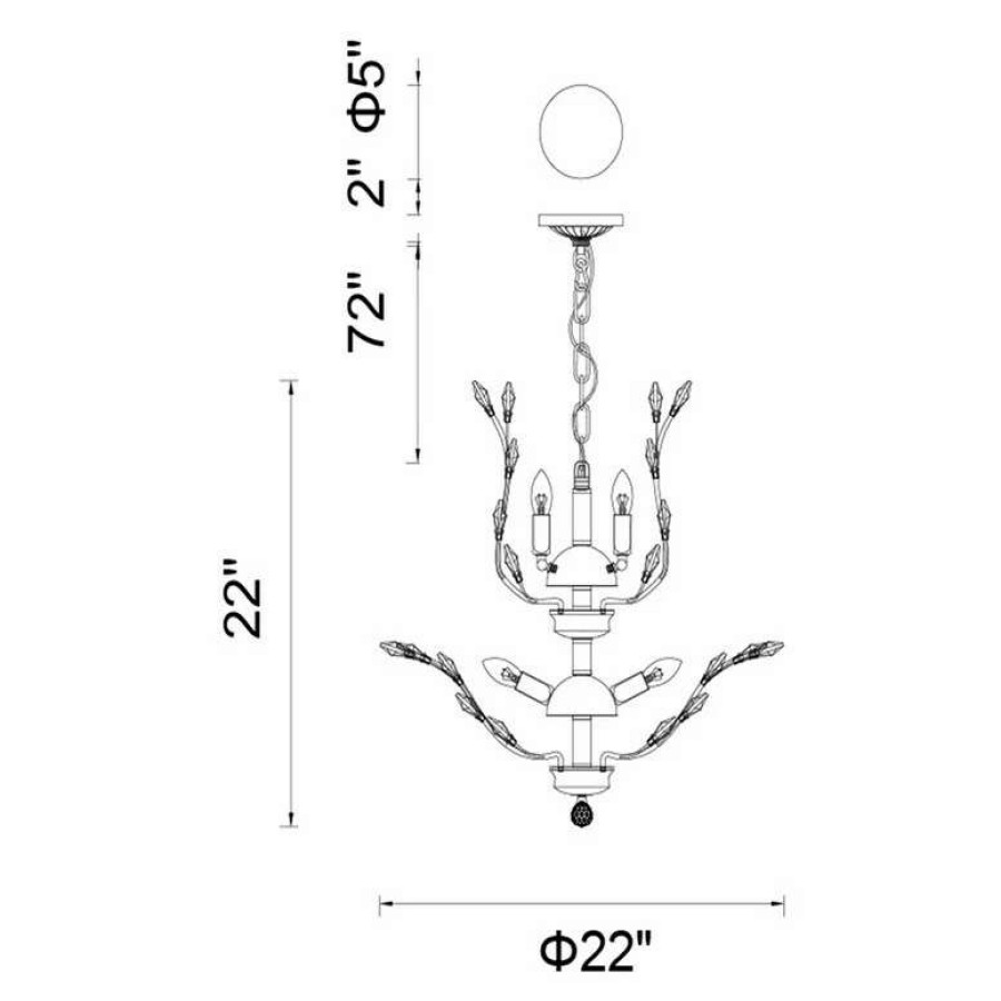 Lighting & Ceiling Fans * | Cheapest Gracewood Hollow Tsogo 6-Light Chrome/ Crystal Chandelier