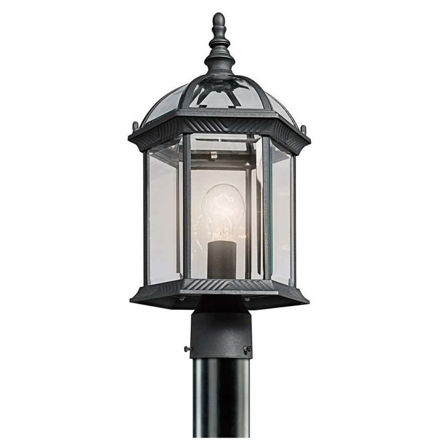 Lighting & Ceiling Fans * | Best Pirce Gracewood Hollow Lleshanaku 1-Light Black Outdoor Post Lantern