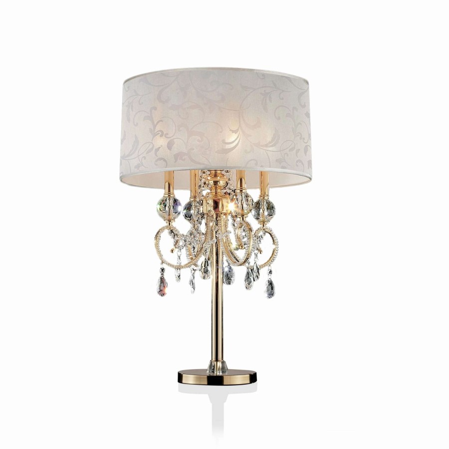 Lighting & Ceiling Fans * | Wholesale Gracewood Hollow Selimovic Glam Goldtone Table Lamp