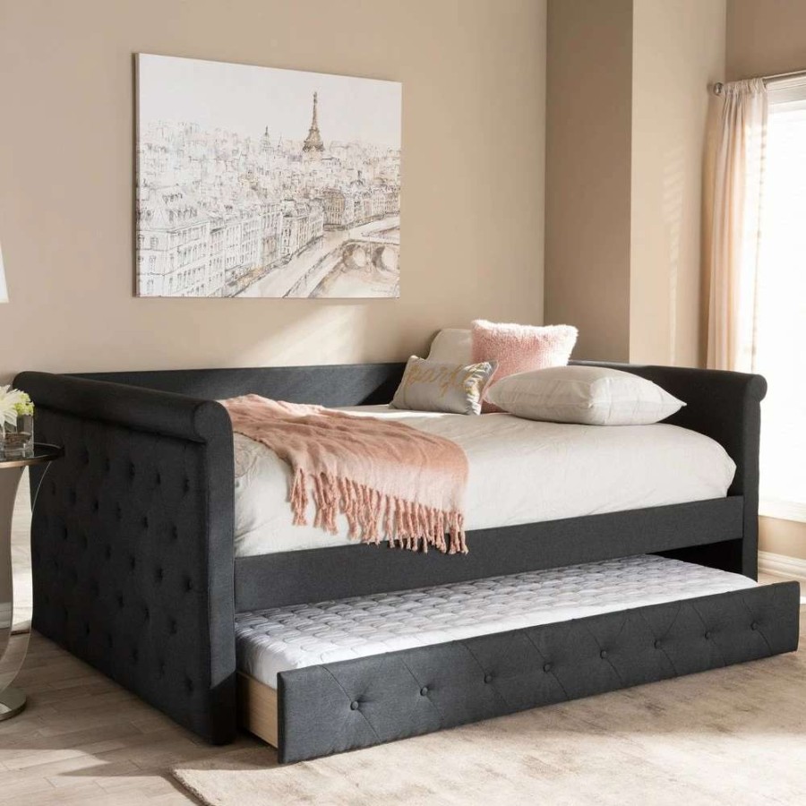 Home Goods * | Brand New Gracewood Hollow Erdrich Upholstered Daybed With Trundle