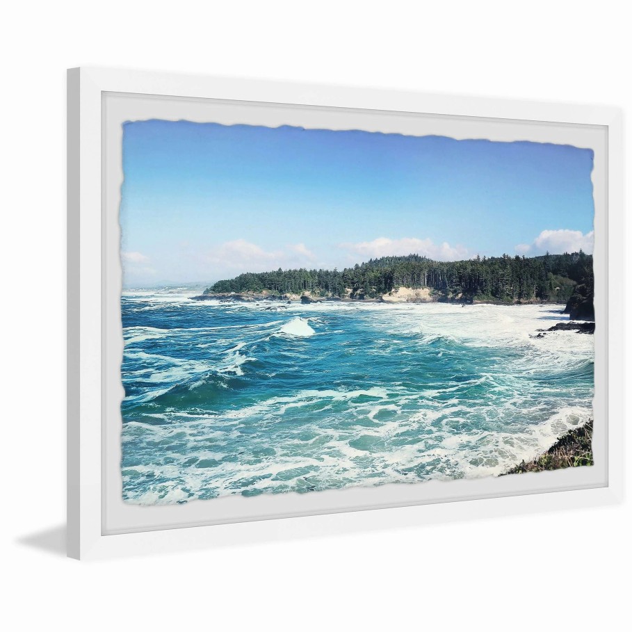 Home Goods * | Buy Gracewood Hollow Rough Seas And Waves Framed Painting Print