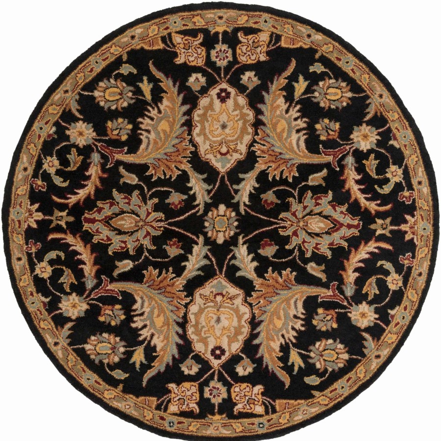 Home Goods * | Flash Sale Gracewood Hollow Mohand Handmade Area Rug 3'6 Round Black