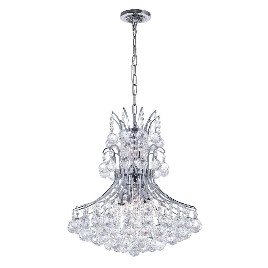 Lighting & Ceiling Fans * | Promo Gracewood Hollow Taboye 8-Light Crystal Chandelier With Chrome Finish