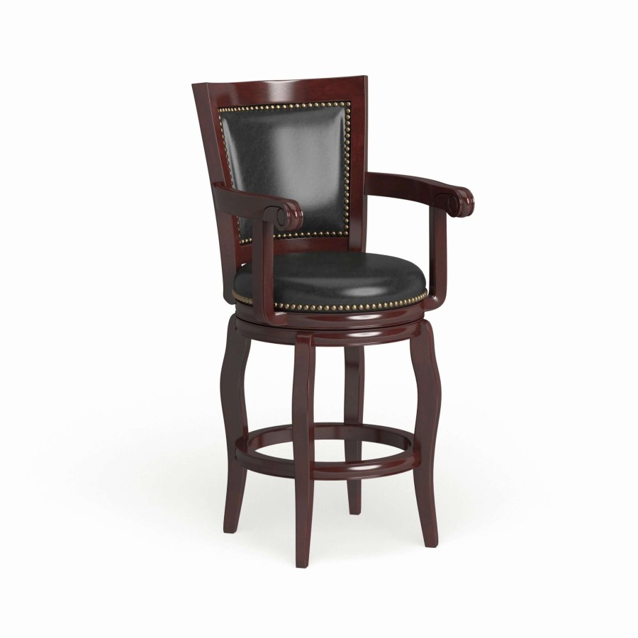 Home Goods * | Cheap Gracewood Hollow Zane 29-Inch Memory Swivel Bar Stool Brown/Cherry