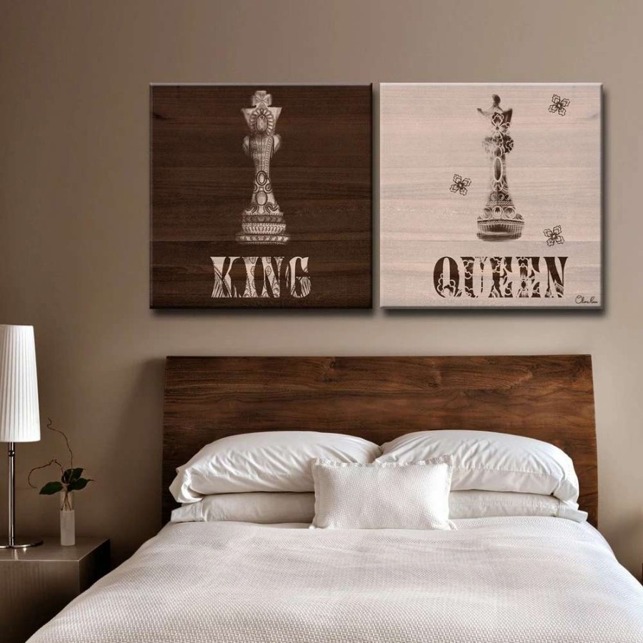 Home Goods * | Wholesale Gracewood Hollow 'Her King His Queen' By Olivia Rose 2-Piece Canvas Art Set