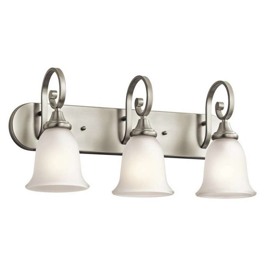 Lighting & Ceiling Fans * | Cheap Gracewood Hollow Feraoun Collection 3-Light Brushed Nickel Led Bath/Vanity Light