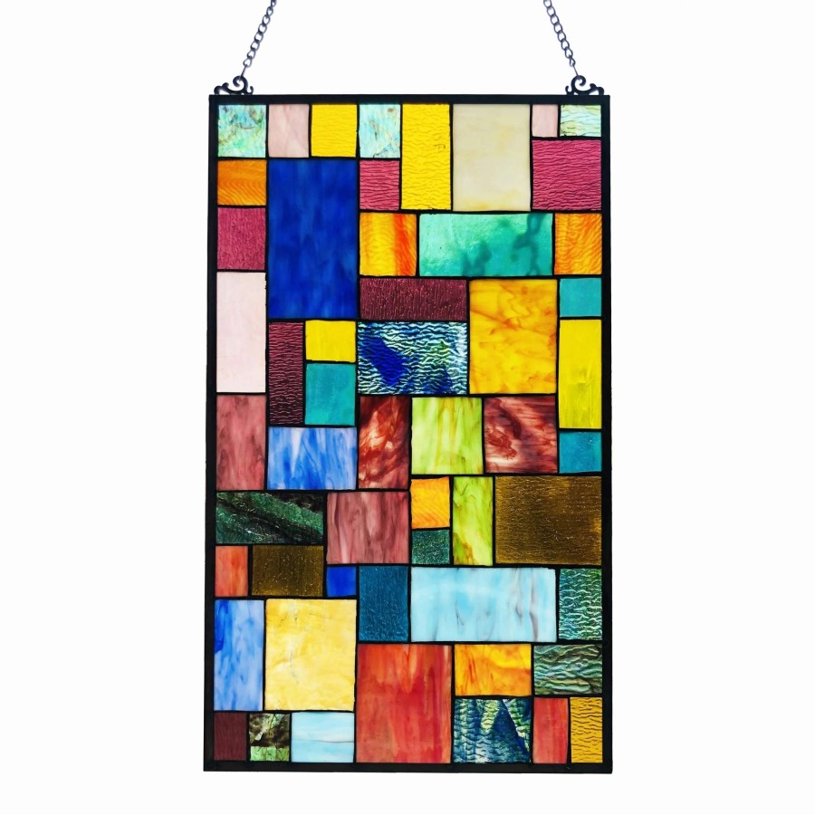 Home Goods * | Cheap Gracewood Hollow Cabico Glass Window Panel/Suncatcher With Geometric Accents