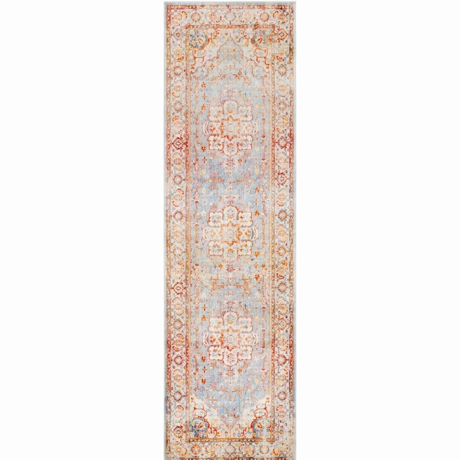 Home Goods * | Best Reviews Of Gracewood Hollow Daoud Vintage Persian Traditional Blue And Beige Runner Rug 2'7 X 9 Runner