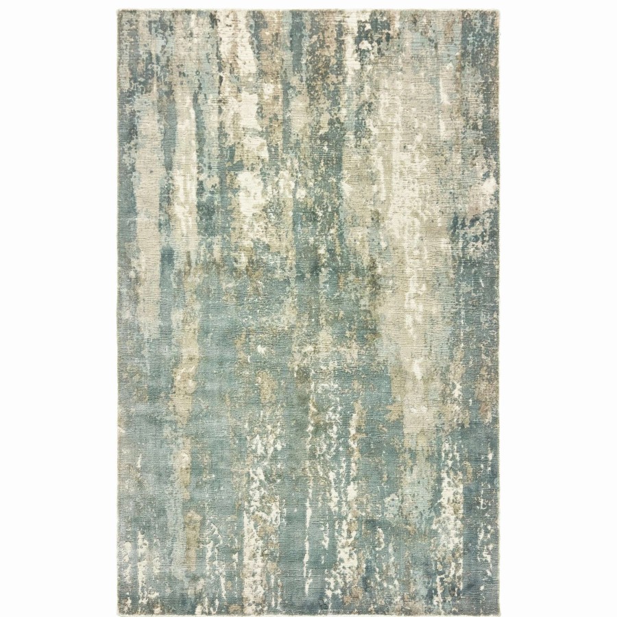 Home Goods * | Best Pirce Gracewood Hollow Khachatur Distressed High-Low Blue And Grey Area Rug