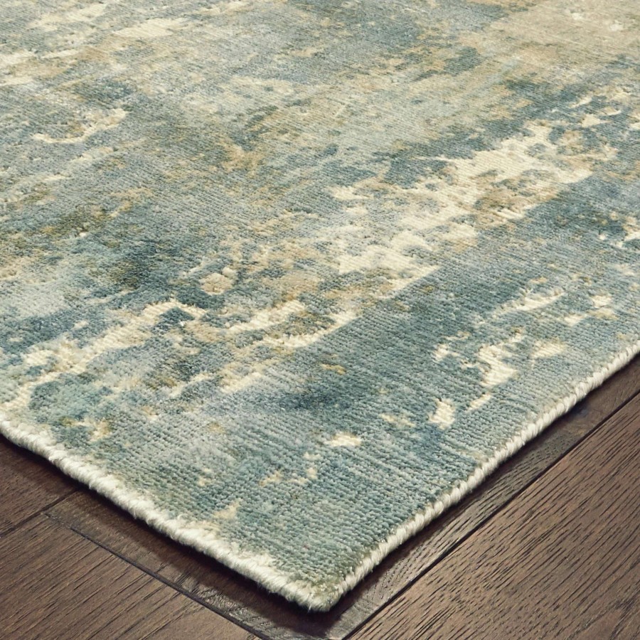 Home Goods * | Best Pirce Gracewood Hollow Khachatur Distressed High-Low Blue And Grey Area Rug