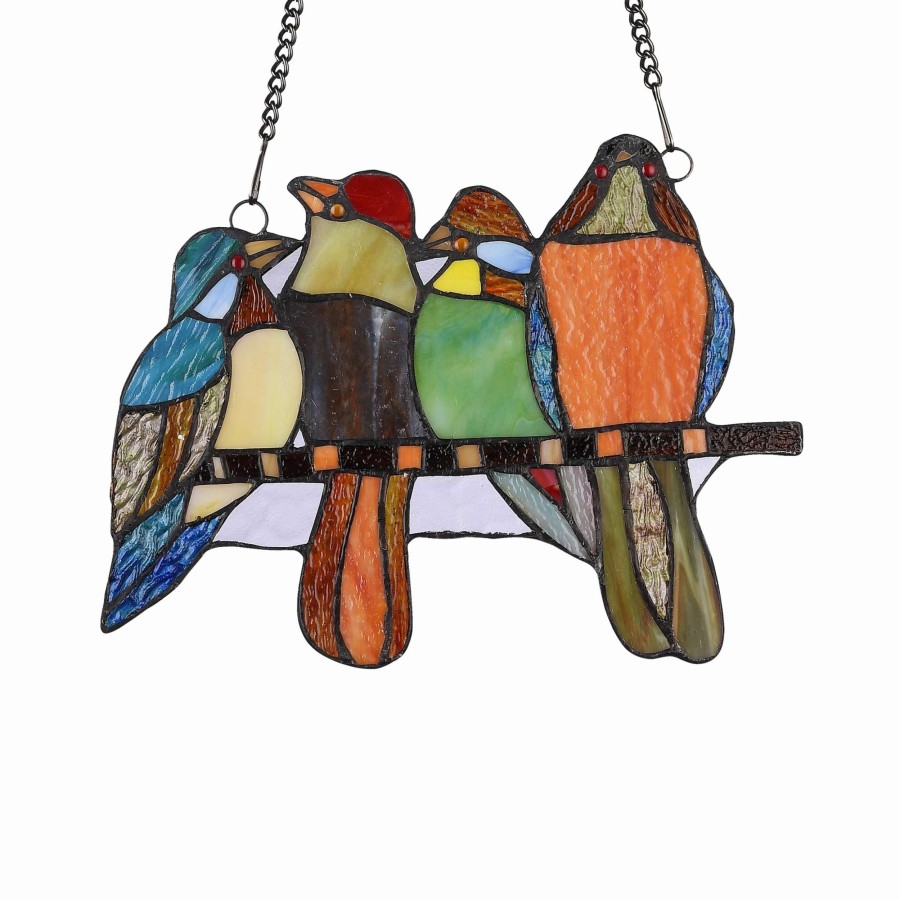 Home Goods * | Brand New Gracewood Hollow Deffalah 66-Piece Stained Glass Birds Window Suncatcher