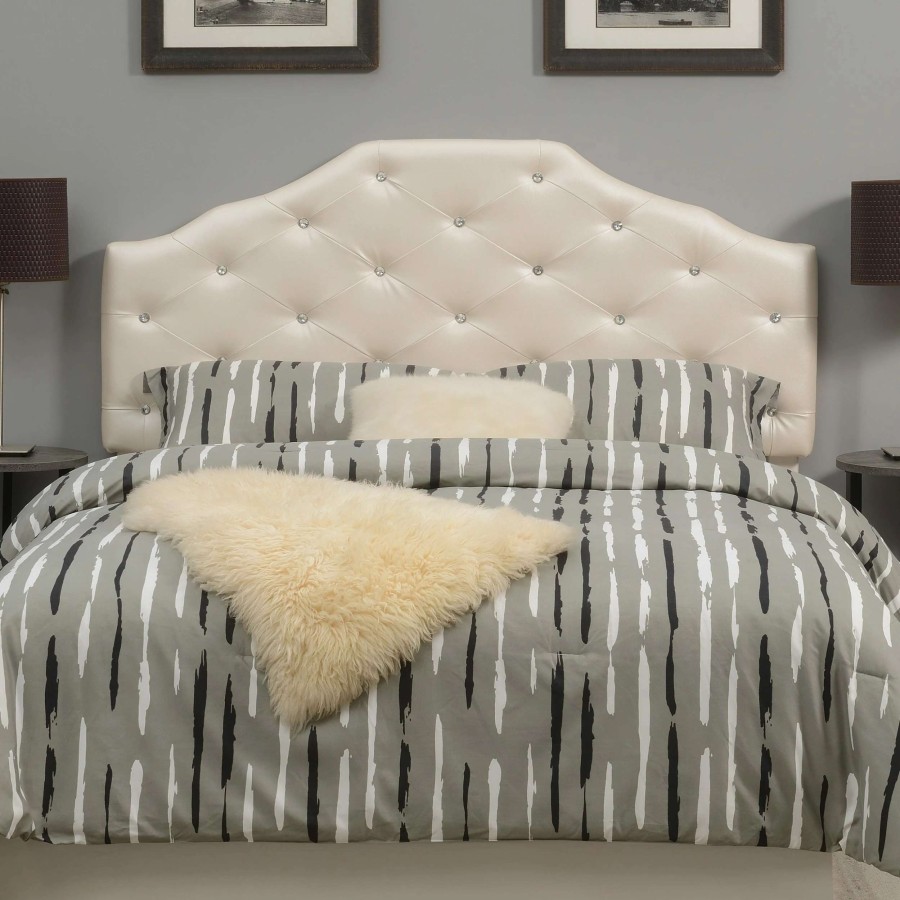 Home Goods * | Best Sale Gracewood Hollow Dayton Pearl Upholstered Queen Headboard