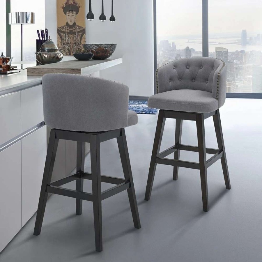 Home Goods * | Buy Gracewood Hollow Maraire Wood Swivel Barstool