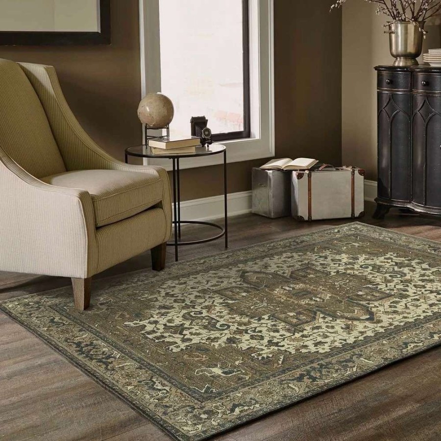 Home Goods * | Best Deal Gracewood Hollow Noble Medallion Ivory/ Grey Rug