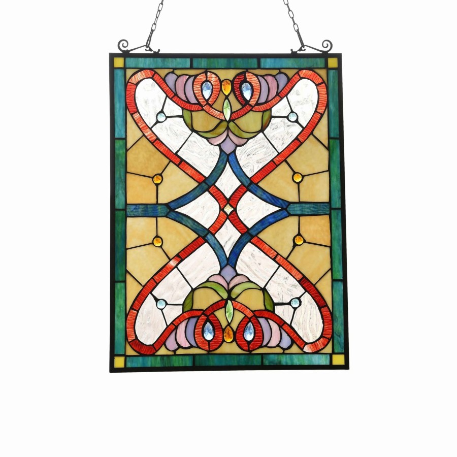 Home Goods * | Wholesale Gracewood Hollow Yengo Victorian Stained Glass Window Panel Suncatcher