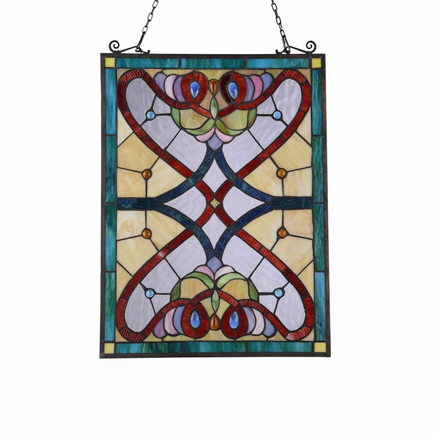 Home Goods * | Wholesale Gracewood Hollow Yengo Victorian Stained Glass Window Panel Suncatcher