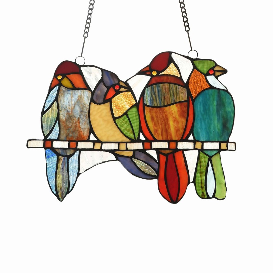 Home Goods * | Promo Gracewood Hollow Deffalah 73-Piece Stained Glass Birds Window Suncatcher