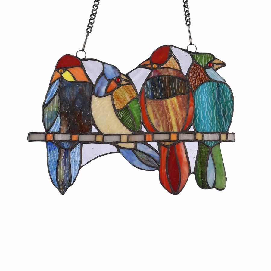 Home Goods * | Promo Gracewood Hollow Deffalah 73-Piece Stained Glass Birds Window Suncatcher