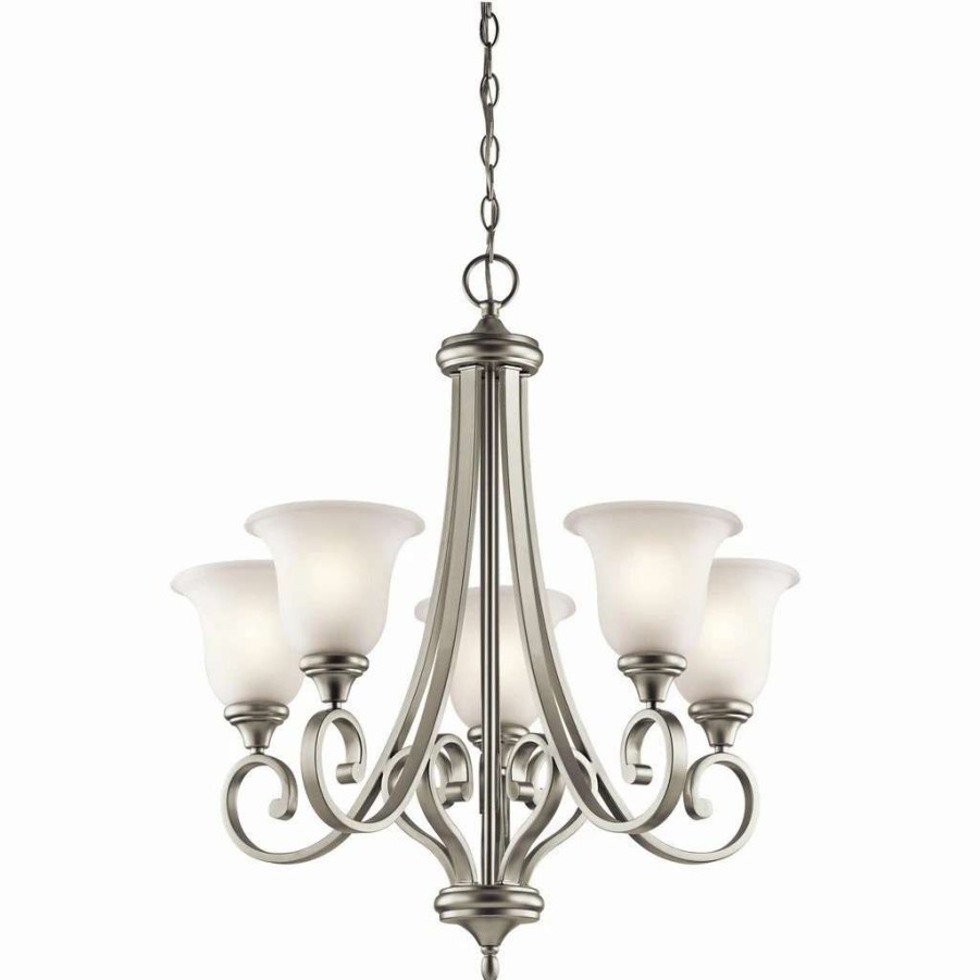 Lighting & Ceiling Fans * | Brand New Gracewood Hollow Feraoun Collection 5-Light Brushed Nickel Led Chandelier