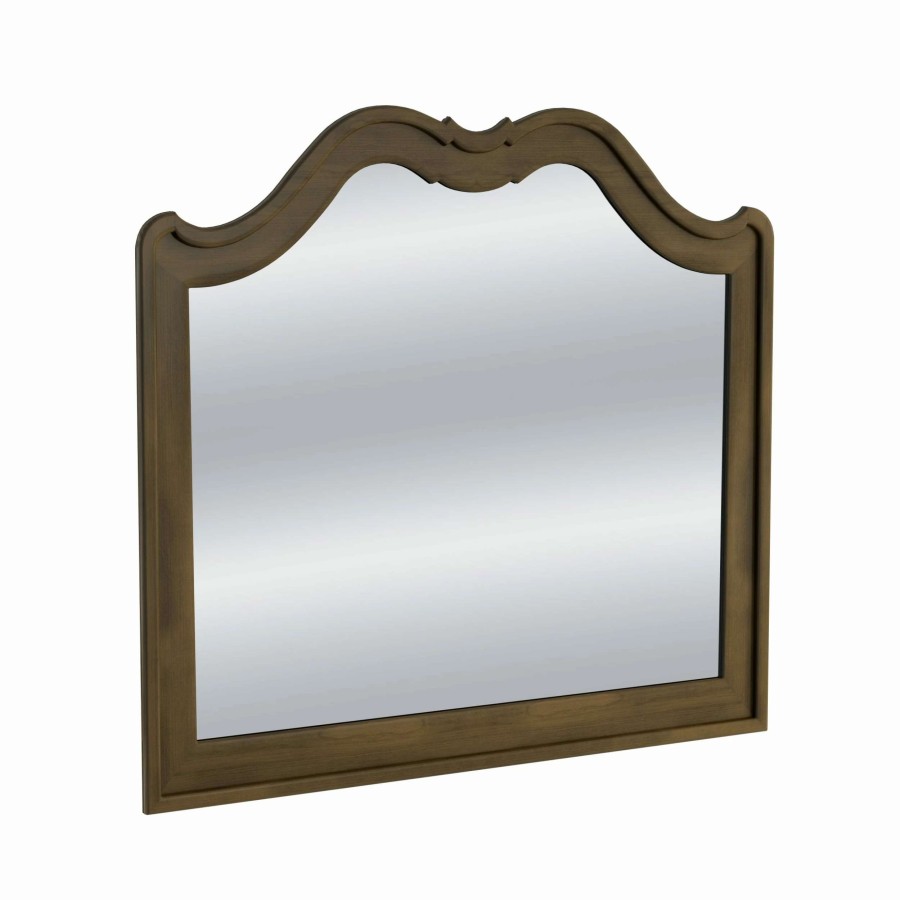 Home Goods * | Best Deal Gracewood Hollow Chimsoro Scalloped Shaped Mirror Cherry