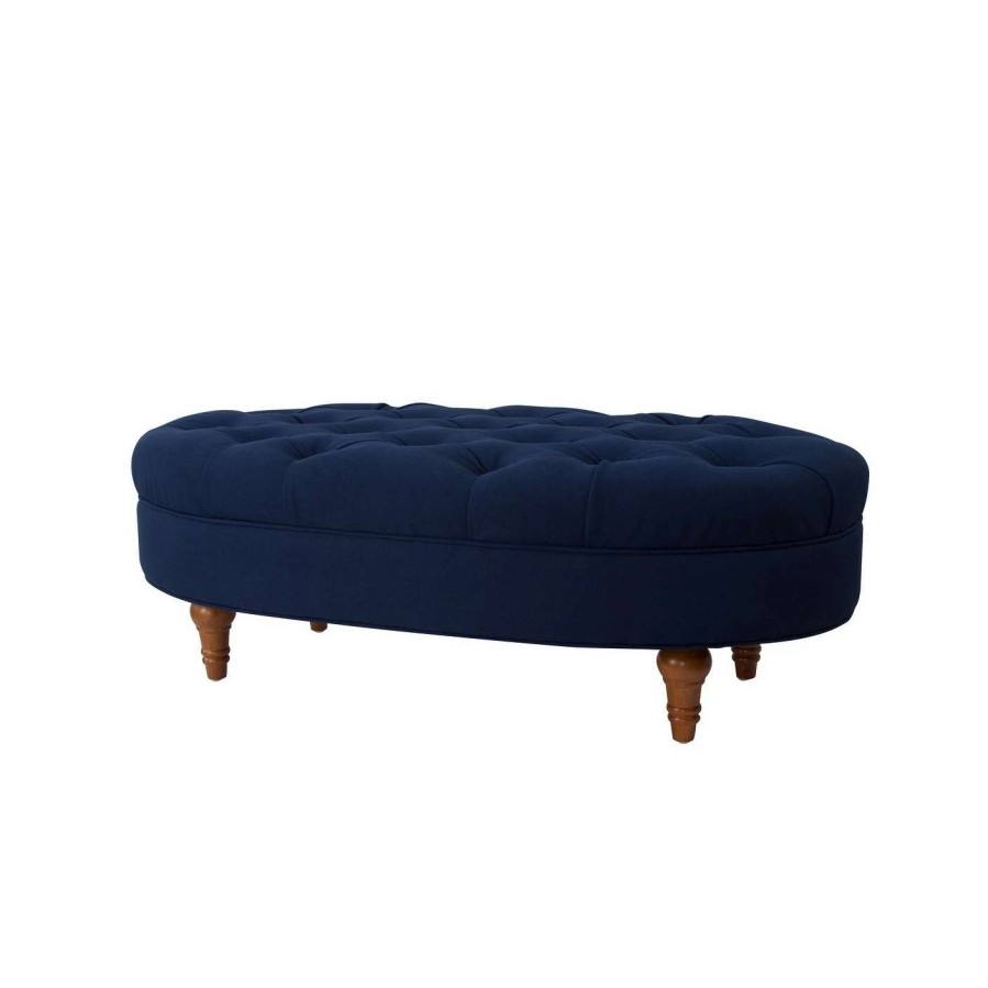 Home Goods * | Outlet Gracewood Hollow Larriva Tufted Oval Accent Bench Taupe