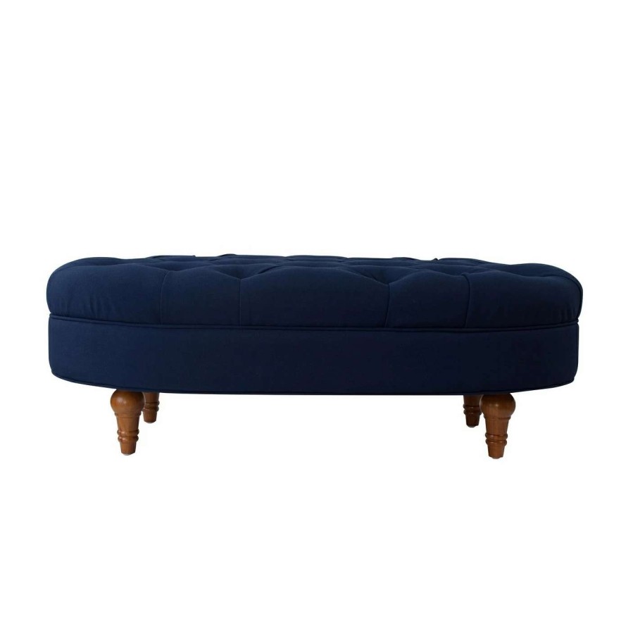 Home Goods * | Outlet Gracewood Hollow Larriva Tufted Oval Accent Bench Taupe