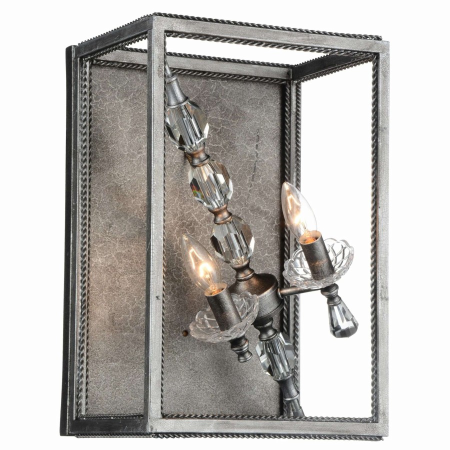 Lighting & Ceiling Fans * | Brand New Gracewood Hollow Dalmeida 2-Light Wall Sconce With Silvertone Finish