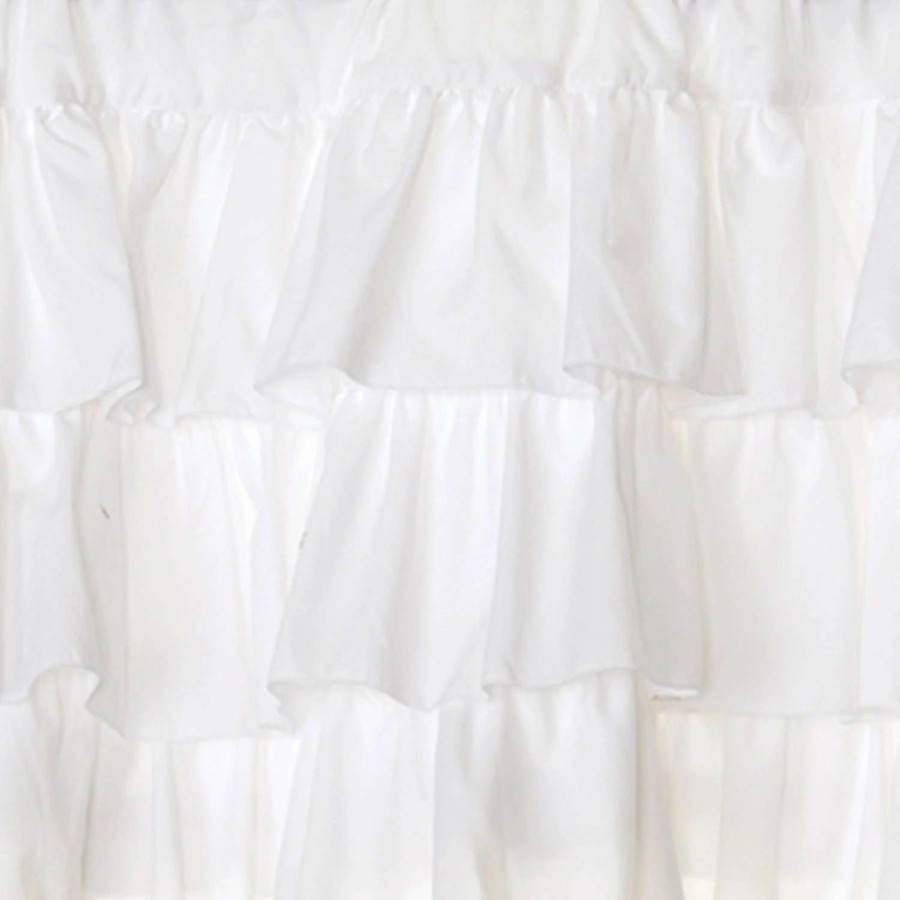 Home Goods * | Cheapest Gracewood Hollow Quist White Ruffled Valance 84 18