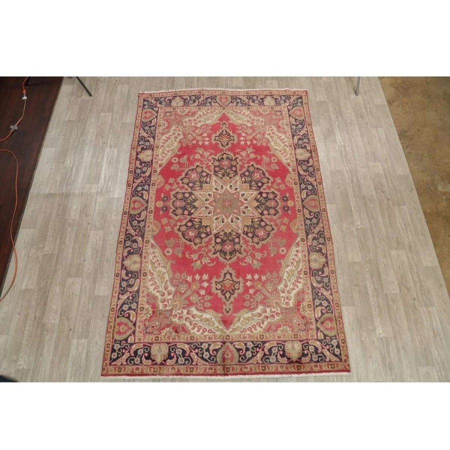 Home Goods * | Discount Gracewood Hollow Mwashinga Handmade Distressed Medallion Persian Area Rug 10'3 X 6'8