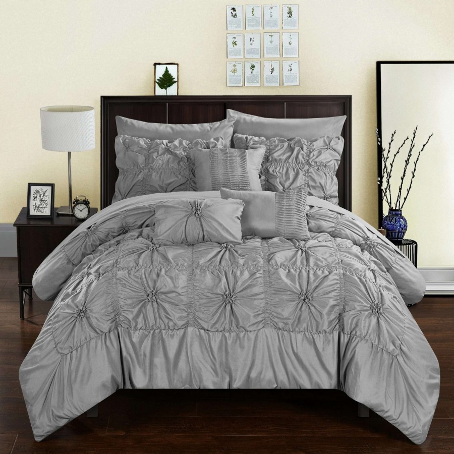 Bedding * | Brand New Gracewood Hollow Redshirt Grey 10-Piece Bed In A Bag Comforter Set