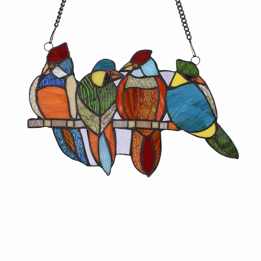 Home Goods * | Cheapest Gracewood Hollow Deffalah 65-Piece Stained Glass Birds Window Suncatcher