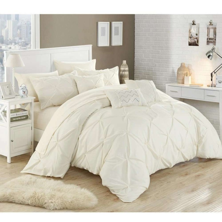 Bedding * | Wholesale Gracewood Hollow Charlene Pleated 10-Piece Bed In A Bag Set