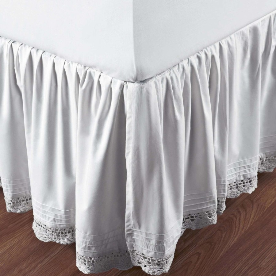 Bedding * | Cheap Gracewood Hollow Garcia Ruffled Bella Crochet 18-Inch Bedskirt