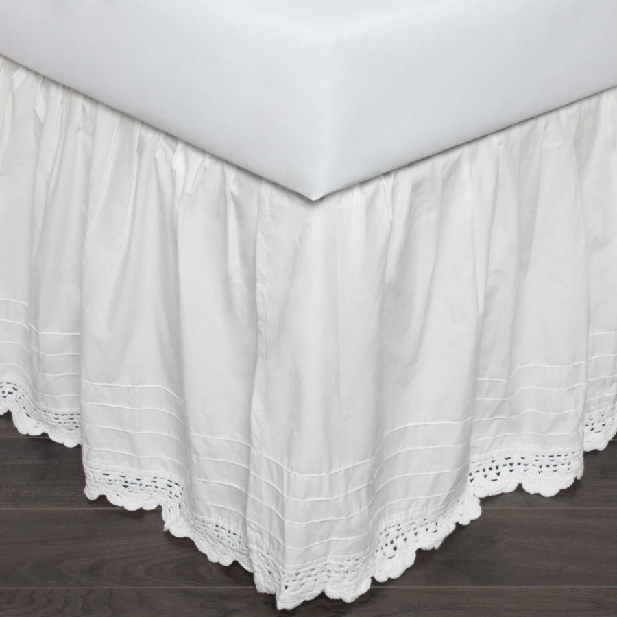 Bedding * | Cheap Gracewood Hollow Garcia Ruffled Bella Crochet 18-Inch Bedskirt