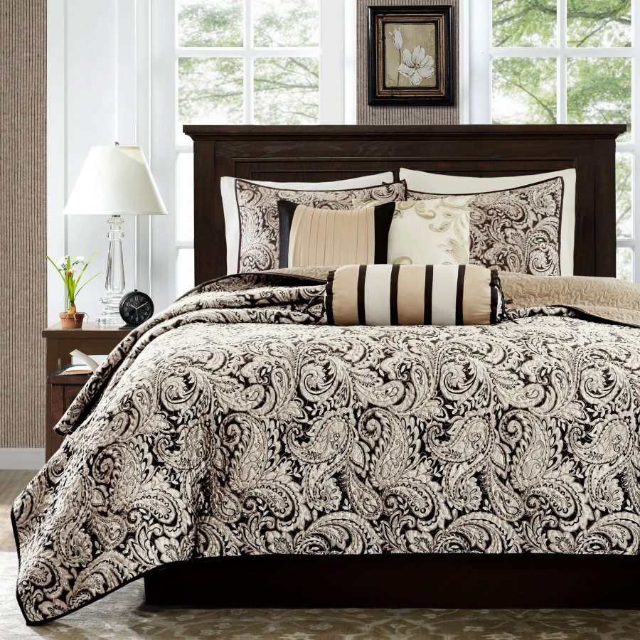 Bedding * | Hot Sale Gracewood Hollow Abley Black Quilted Coverlet Set