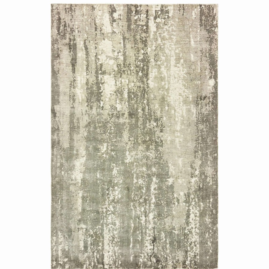 Home Goods * | Wholesale Gracewood Hollow Khachatur Distressed High-Low Grey And Ivory Area Rug