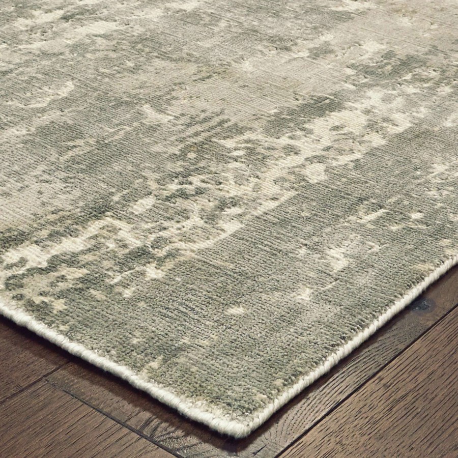 Home Goods * | Wholesale Gracewood Hollow Khachatur Distressed High-Low Grey And Ivory Area Rug