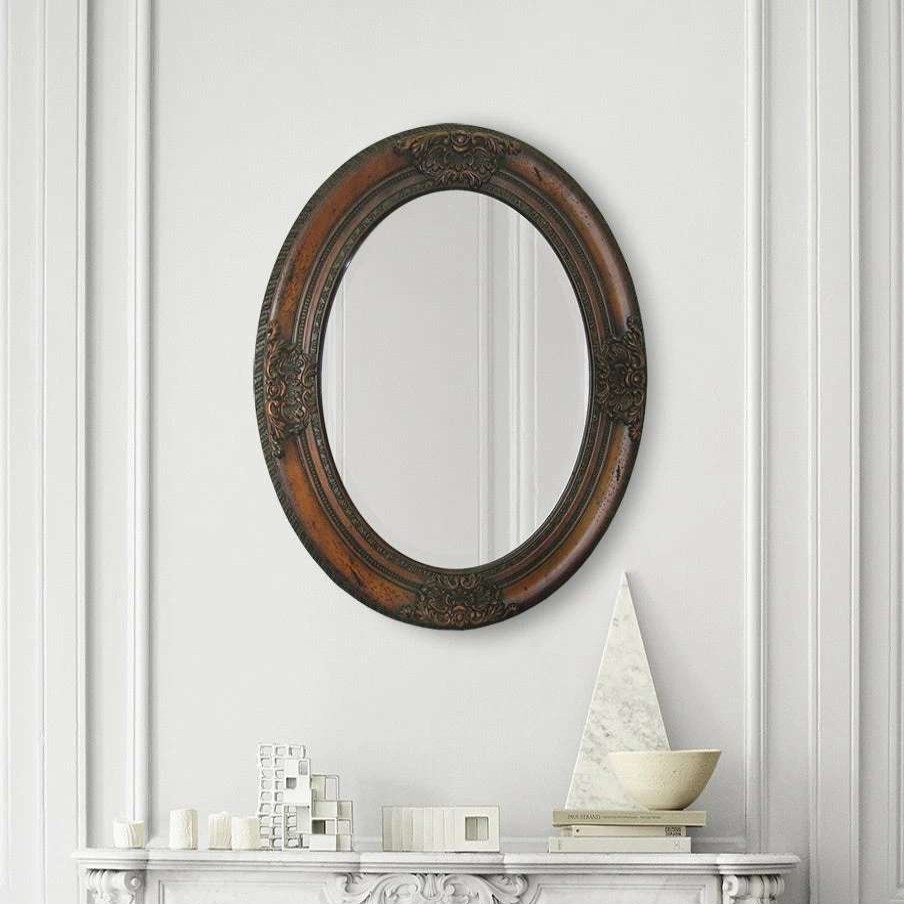 Home Goods * | Hot Sale Gracewood Hollow Gangasati Cherry Wood Mirror