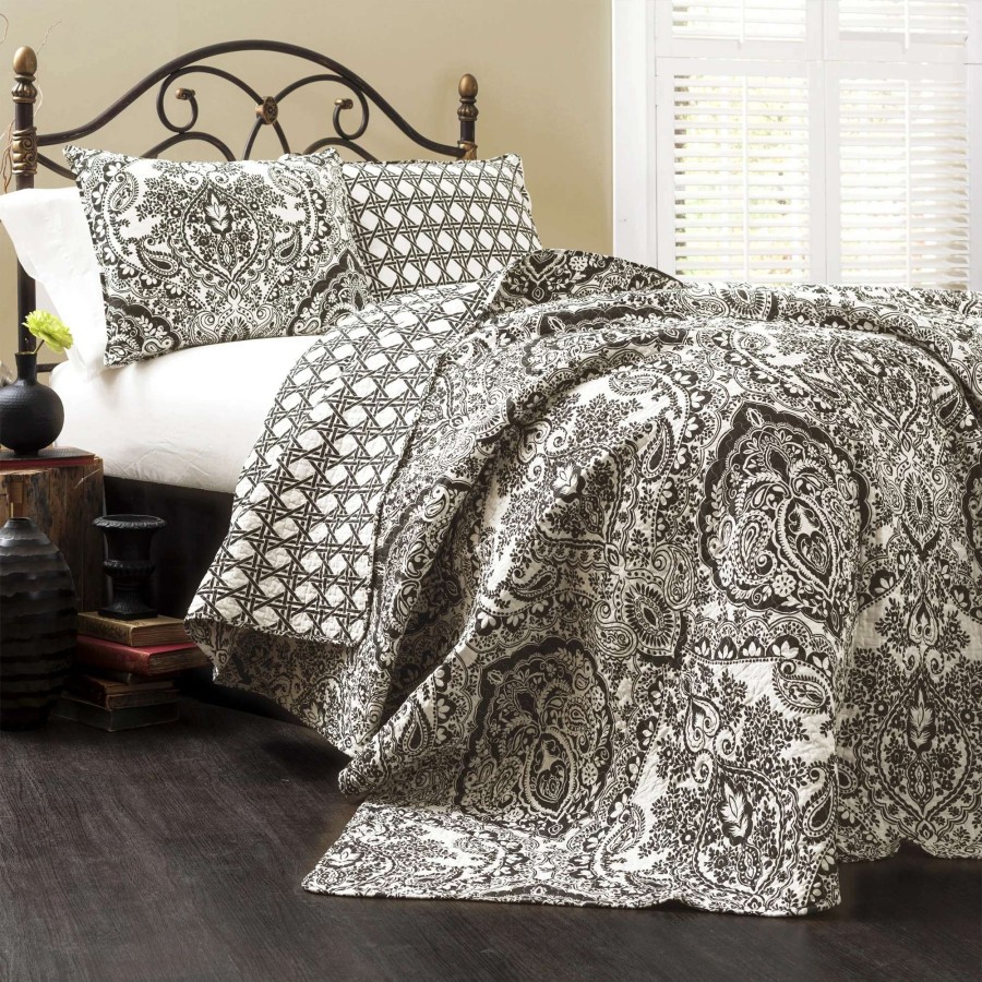 Bedding * | Budget Gracewood Hollow Winchester Damask 3-Piece Quilt Set