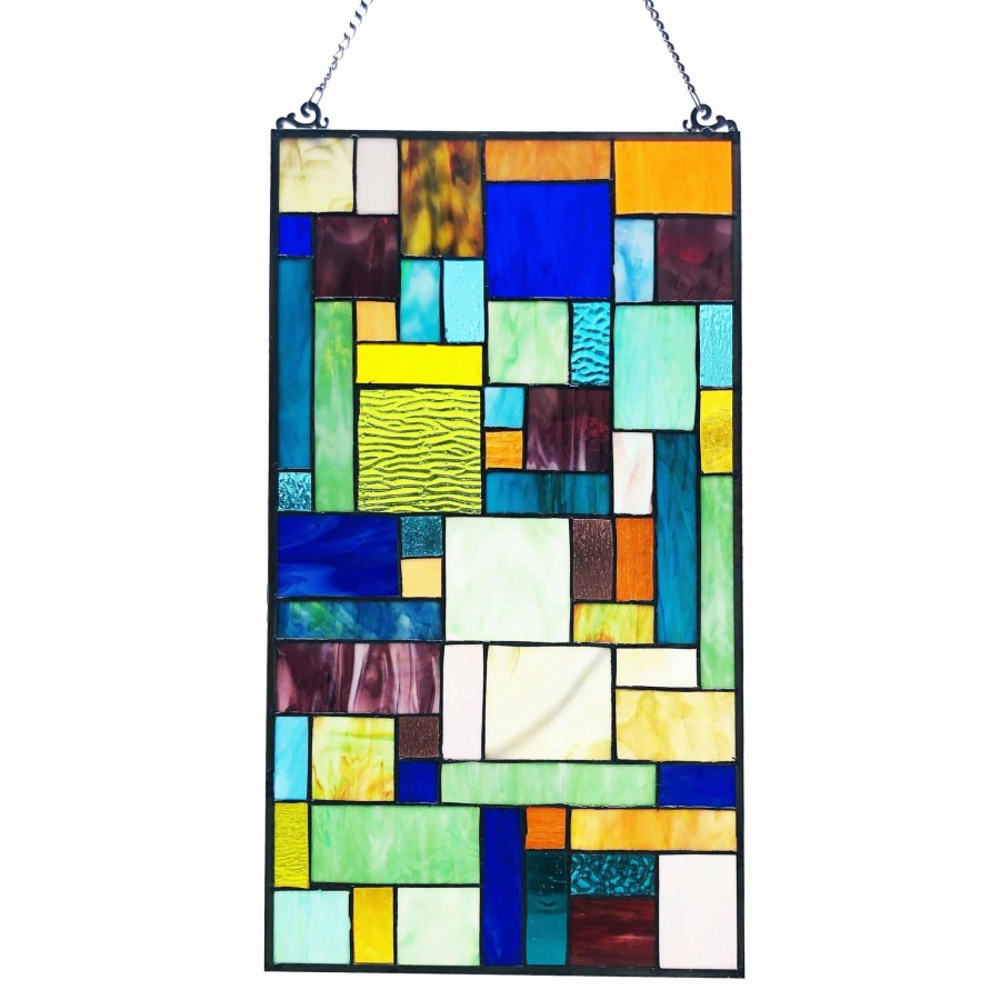 Home Goods * | Best Deal Gracewood Hollow Bulosan Glass Window Panel/Suncatcher With Geometric Accents