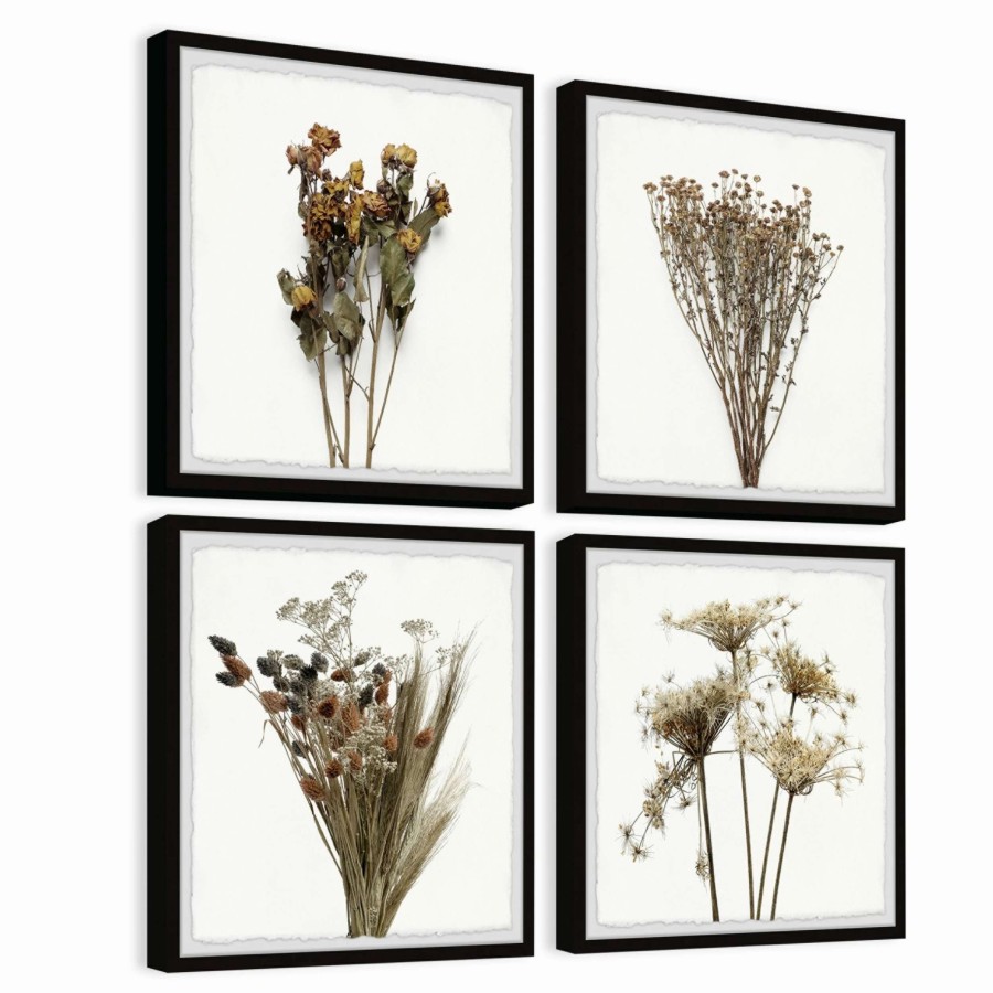 Home Goods * | Discount Gracewood Hollow Wilted Leaves Quadriptych