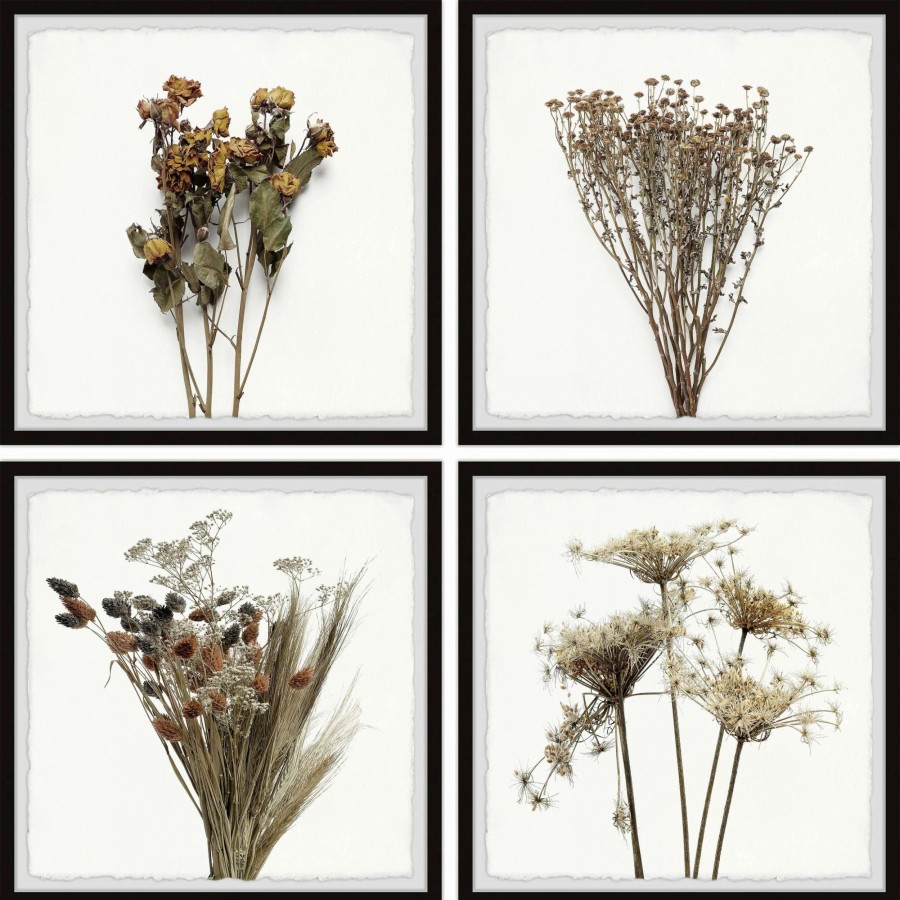 Home Goods * | Discount Gracewood Hollow Wilted Leaves Quadriptych