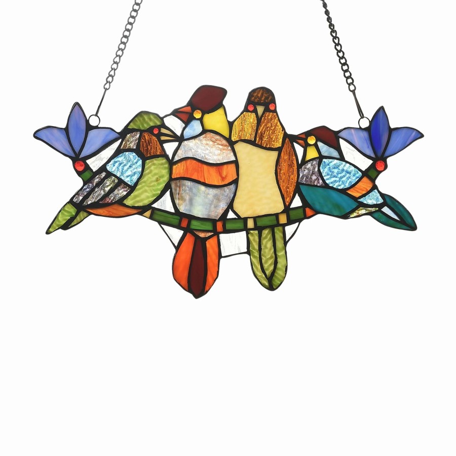 Home Goods * | Best Deal Gracewood Hollow Deffalah 78-Piece Stained Glass Birds Window Suncatcher