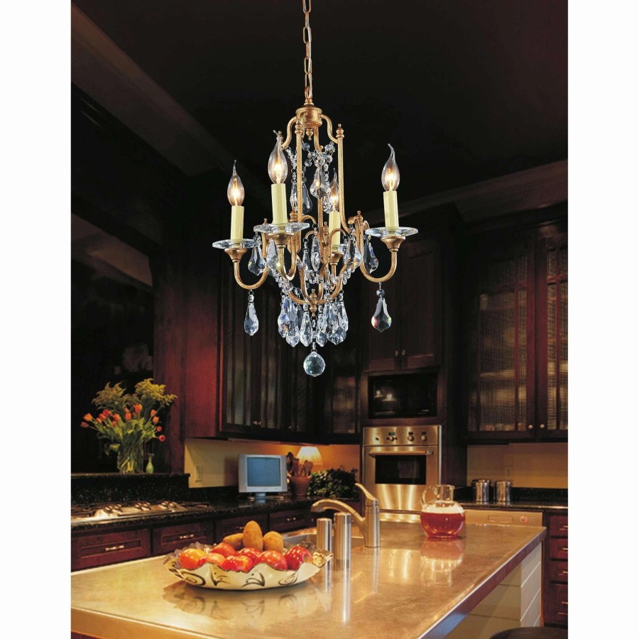 Lighting & Ceiling Fans * | Outlet Gracewood Hollow Zaagap 4-Light Oxidized Bronze Crystal Chandelier