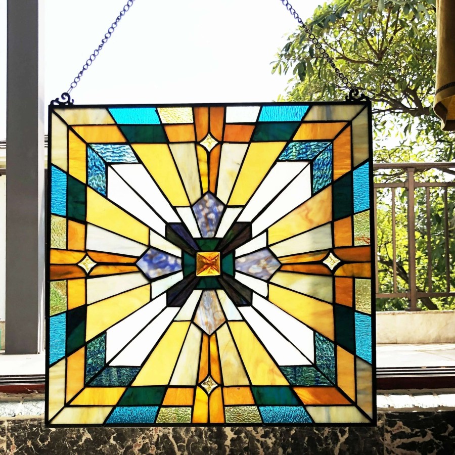 Home Goods * | Discount Gracewood Hollow Cao Mission-Style Glass Window Panel/Suncatcher