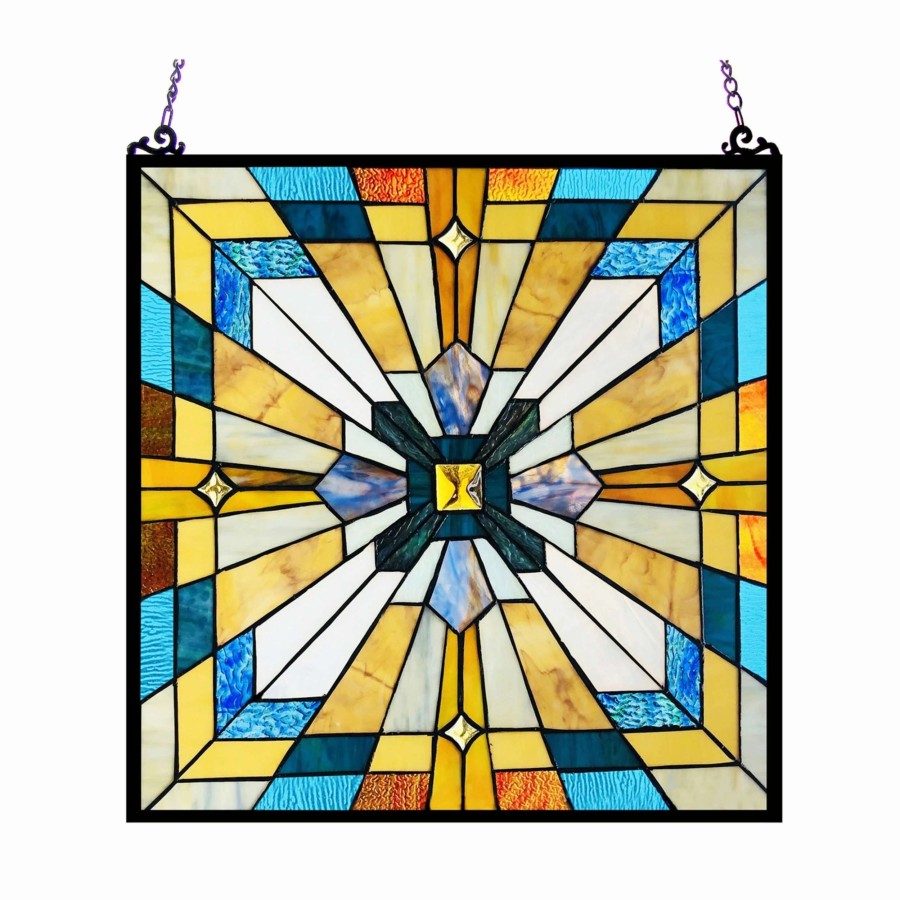 Home Goods * | Discount Gracewood Hollow Cao Mission-Style Glass Window Panel/Suncatcher