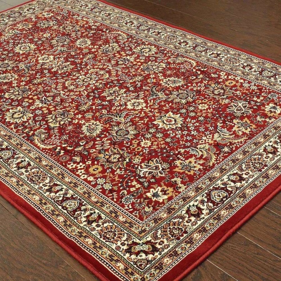 Home Goods * | Deals Gracewood Hollow Flanagan Persian Flair Red/ Ivory Rug