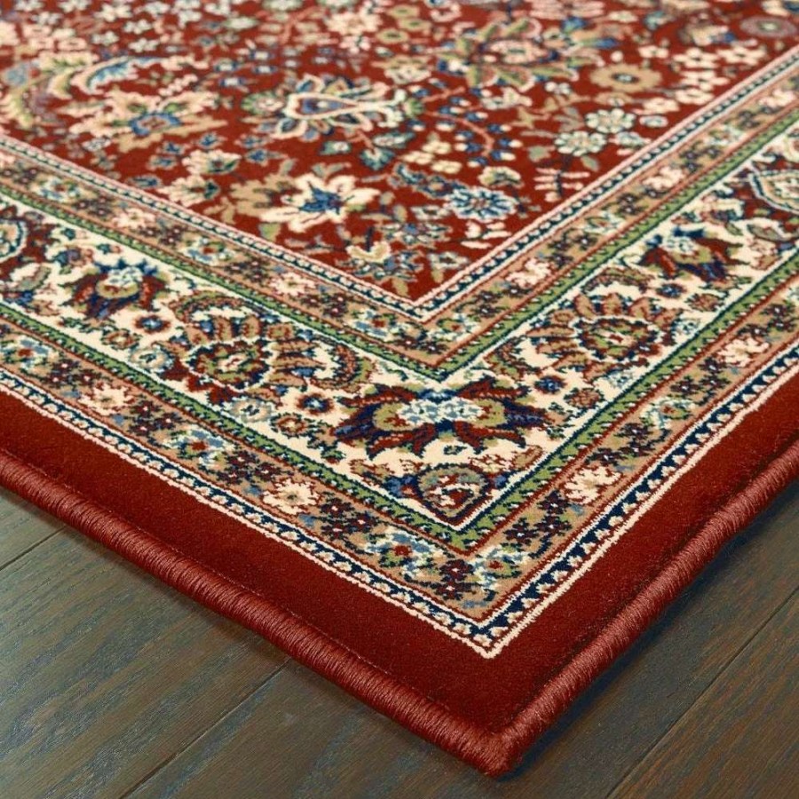 Home Goods * | Deals Gracewood Hollow Flanagan Persian Flair Red/ Ivory Rug