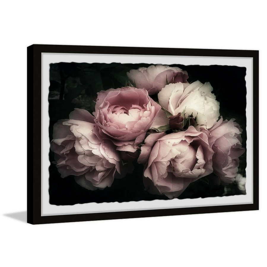 Home Goods * | New Gracewood Hollow Handmade Delicate Pink Flowers Framed Painting Print